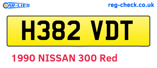H382VDT are the vehicle registration plates.