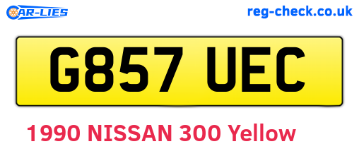 G857UEC are the vehicle registration plates.