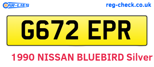 G672EPR are the vehicle registration plates.