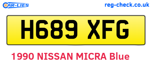 H689XFG are the vehicle registration plates.
