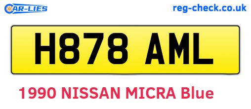 H878AML are the vehicle registration plates.
