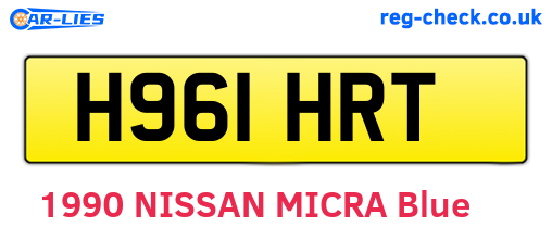 H961HRT are the vehicle registration plates.