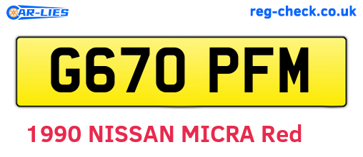 G670PFM are the vehicle registration plates.