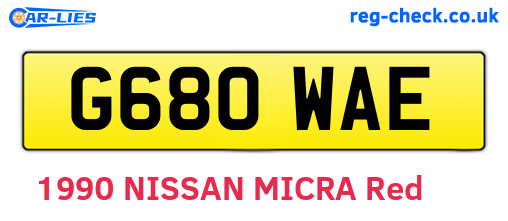 G680WAE are the vehicle registration plates.