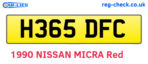 H365DFC are the vehicle registration plates.