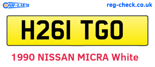 H261TGO are the vehicle registration plates.