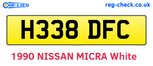 H338DFC are the vehicle registration plates.