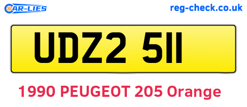 UDZ2511 are the vehicle registration plates.