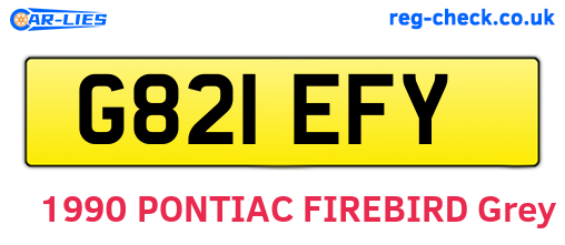 G821EFY are the vehicle registration plates.