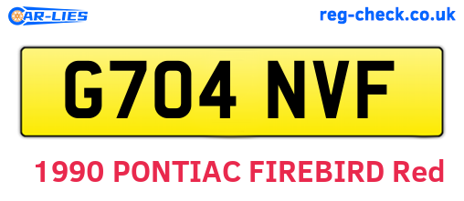 G704NVF are the vehicle registration plates.