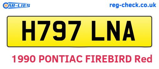 H797LNA are the vehicle registration plates.