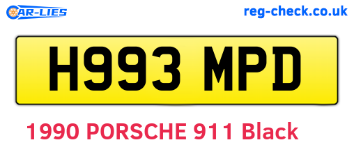 H993MPD are the vehicle registration plates.