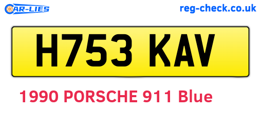H753KAV are the vehicle registration plates.