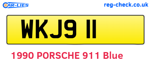 WKJ911 are the vehicle registration plates.