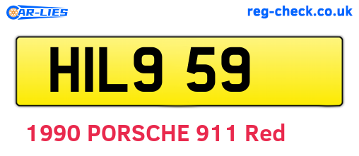 HIL959 are the vehicle registration plates.