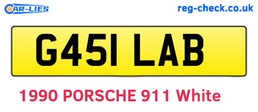 G451LAB are the vehicle registration plates.
