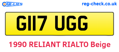 G117UGG are the vehicle registration plates.