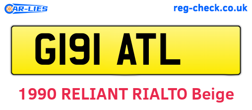 G191ATL are the vehicle registration plates.