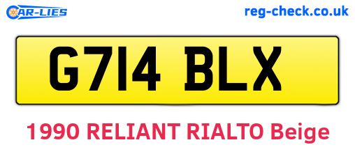 G714BLX are the vehicle registration plates.