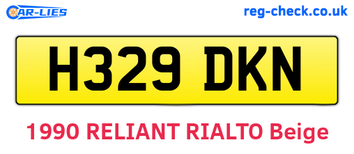 H329DKN are the vehicle registration plates.