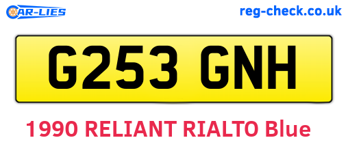 G253GNH are the vehicle registration plates.