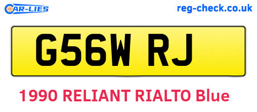 G56WRJ are the vehicle registration plates.