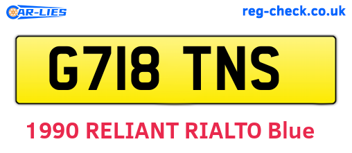 G718TNS are the vehicle registration plates.