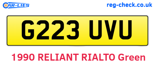 G223UVU are the vehicle registration plates.