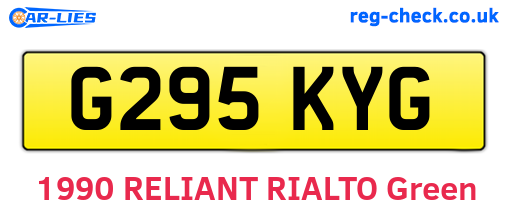 G295KYG are the vehicle registration plates.