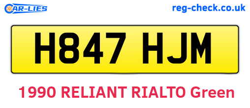H847HJM are the vehicle registration plates.