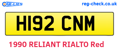 H192CNM are the vehicle registration plates.