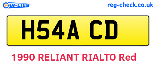 H54ACD are the vehicle registration plates.