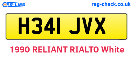 H341JVX are the vehicle registration plates.