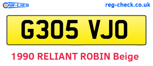 G305VJO are the vehicle registration plates.