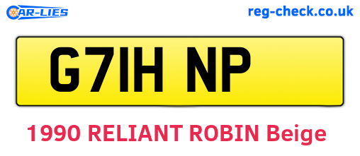 G71HNP are the vehicle registration plates.