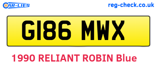 G186MWX are the vehicle registration plates.