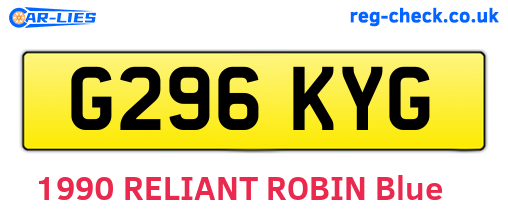 G296KYG are the vehicle registration plates.