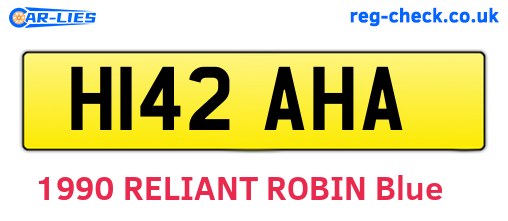 H142AHA are the vehicle registration plates.