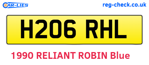 H206RHL are the vehicle registration plates.