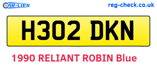H302DKN are the vehicle registration plates.