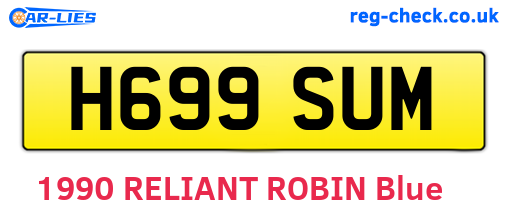 H699SUM are the vehicle registration plates.
