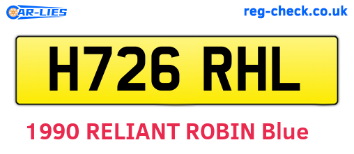 H726RHL are the vehicle registration plates.