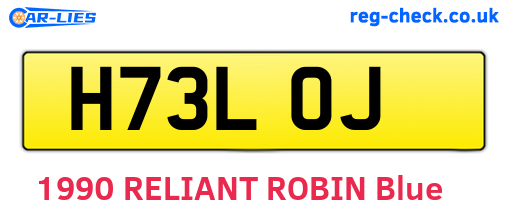 H73LOJ are the vehicle registration plates.
