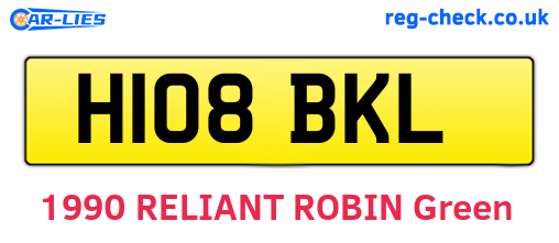 H108BKL are the vehicle registration plates.