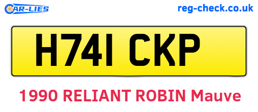 H741CKP are the vehicle registration plates.