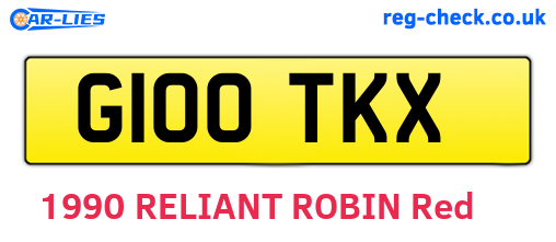 G100TKX are the vehicle registration plates.