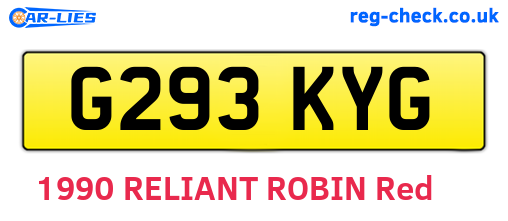 G293KYG are the vehicle registration plates.