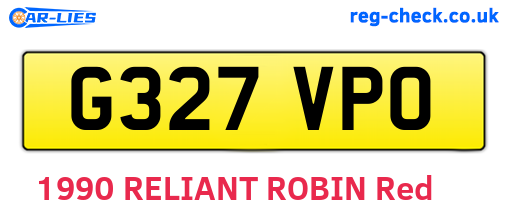 G327VPO are the vehicle registration plates.