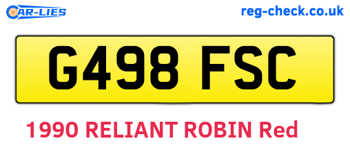 G498FSC are the vehicle registration plates.