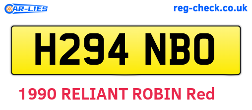 H294NBO are the vehicle registration plates.